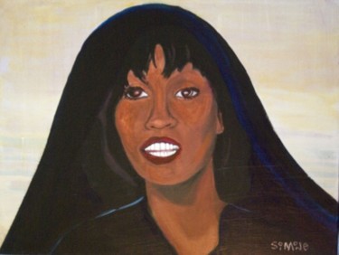 Painting titled "Bodyguard Whitney" by Simone, Original Artwork, Acrylic