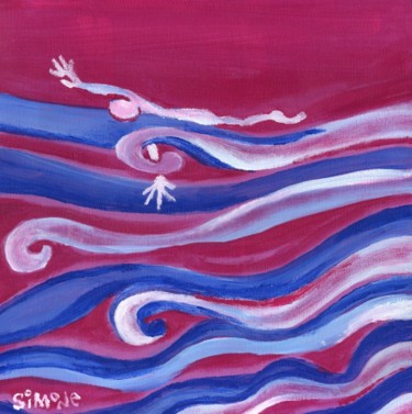 Painting titled "Swim Swirl" by Simone, Original Artwork, Acrylic