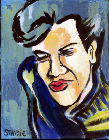 Painting titled "Elvis" by Simone, Original Artwork, Oil