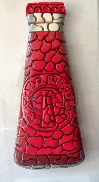 Sculpture titled "Campari Soda" by Simone Parri, Original Artwork, Plastic Mounted on Plexiglass