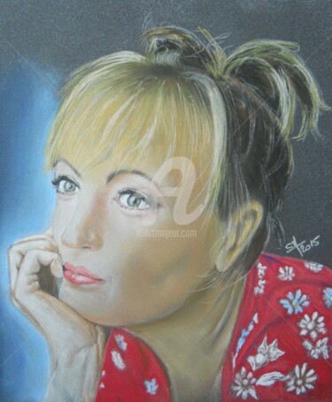 Painting titled "MARIELLE" by Simonetti  Dit Sm, Original Artwork, Pastel