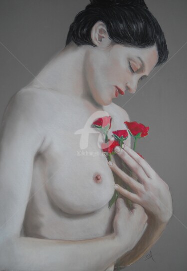 Pittura intitolato "FLOWER" da Simonetti  Dit Sm, Opera d'arte originale, Pastello