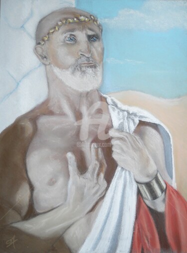Painting titled "Romain" by Simonetti  Dit Sm, Original Artwork, Pastel