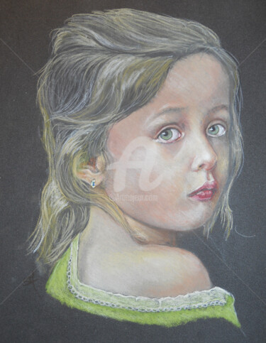 Painting titled "FILLETTE" by Simonetti  Dit Sm, Original Artwork, Pastel