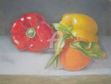 Drawing titled "NATURE INERTE" by Simonetti  Dit Sm, Original Artwork, Pastel