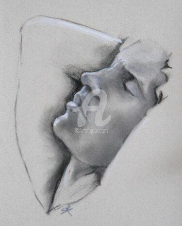 Drawing titled "statue" by Simonetti  Dit Sm, Original Artwork, Pastel