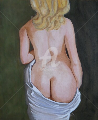 Peinture intitulée "dos de femme" par Simonetti  Dit Sm, Œuvre d'art originale, Huile