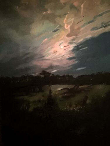 Картина под названием "Тихая луна" - Семён Рыжов, Подлинное произведение искусства, Масло