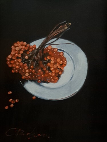 Картина под названием "Калина корасная" - Семён Рыжов, Подлинное произведение искусства, Масло