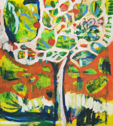 Malerei mit dem Titel "Tree of Life" von Simonida Djordjevic, Original-Kunstwerk, Acryl Auf Keilrahmen aus Holz montiert