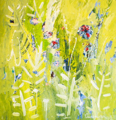 Malarstwo zatytułowany „Mountain Grass” autorstwa Simonida Djordjevic, Oryginalna praca, Akryl Zamontowany na Drewniana rama…