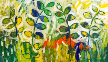 Painting titled "Spring Grass" by Simonida Djordjevic, Original Artwork, Acrylic