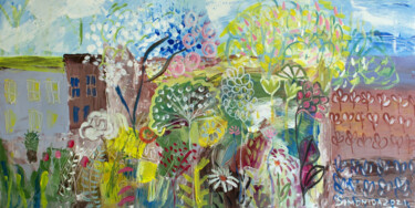 Pittura intitolato "Garden from Memory" da Simonida Djordjevic, Opera d'arte originale, Acrilico Montato su Telaio per barel…
