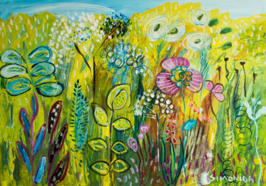 Peinture intitulée "Summer Garden from…" par Simonida Djordjevic, Œuvre d'art originale, Acrylique Monté sur Châssis en bois