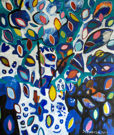 Malerei mit dem Titel "Hippie Still Life" von Simonida Djordjevic, Original-Kunstwerk, Acryl
