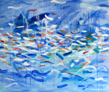 Painting titled "Rhythm of the Sea" by Simonida Djordjevic, Original Artwork, Acrylic