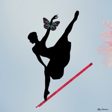 Digitale Kunst mit dem Titel "Ballerina-2. Балери…" von Olga Simonova, Original-Kunstwerk, Fotomontage Auf Keilrahmen aus Ho…