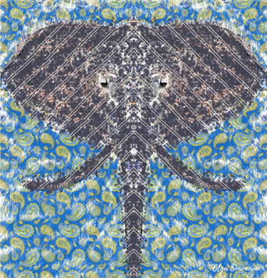 Digital Arts titled "Elephant" by Olga Simonova, Original Artwork, Digital Painting
