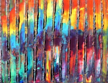 Malerei mit dem Titel "Newtons Rainbow" von Simon Slater, Original-Kunstwerk, Öl