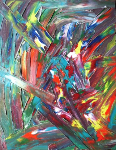 Peinture intitulée "Grease Paint" par Simon Slater, Œuvre d'art originale, Huile