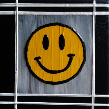 Malerei mit dem Titel "Smiley Face 1" von Simon Slater, Original-Kunstwerk, Acryl