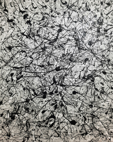 Peinture intitulée "Black + White on Si…" par Simon Slater, Œuvre d'art originale, Acrylique