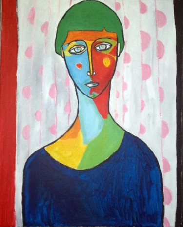 Painting titled "fauve portrait" by Simon Taylor, Original Artwork