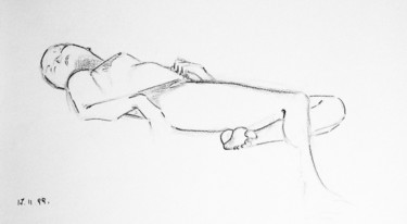 Dessin intitulée "Croquis femme nue" par Maria Iacuzzi (SIMPLE ART), Œuvre d'art originale, Crayon