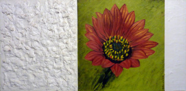 Painting titled "La fleur aux différ…" by Maria Iacuzzi (SIMPLE ART), Original Artwork, Oil