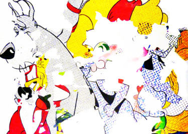 Disegno intitolato "Disney en Folie" da Maria Iacuzzi (SIMPLE ART), Opera d'arte originale, Gouache