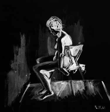 Malerei mit dem Titel "La résignation clai…" von Maria Iacuzzi (SIMPLE ART), Original-Kunstwerk, Gouache