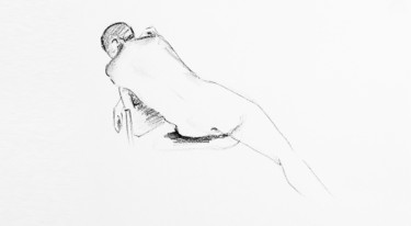 Dessin intitulée "Femme nue assise de…" par Maria Iacuzzi (SIMPLE ART), Œuvre d'art originale, Crayon