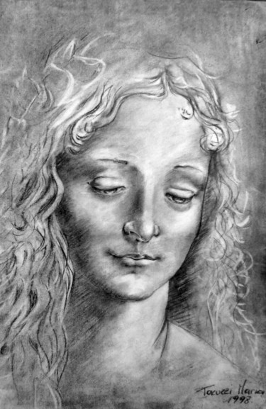 Disegno intitolato "Reproduction d'un p…" da Maria Iacuzzi (SIMPLE ART), Opera d'arte originale, Carbone