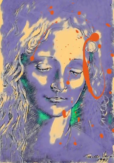 Digitale Kunst mit dem Titel "Femme inconnue" von Maria Iacuzzi (SIMPLE ART), Original-Kunstwerk, Digitale Malerei
