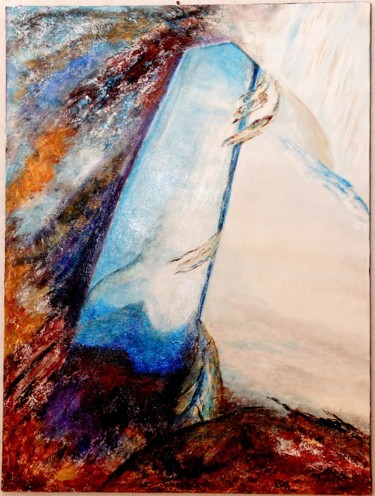 Peinture intitulée "le-cristal-emergent…" par Oceanne, Œuvre d'art originale