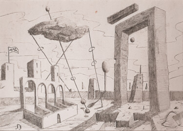 Σχέδιο με τίτλο "Rubicon" από Simpson, Αυθεντικά έργα τέχνης, Μολύβι Τοποθετήθηκε στο Χαρτόνι