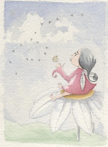 Peinture intitulée "Petite fille" par Kalikea, Œuvre d'art originale