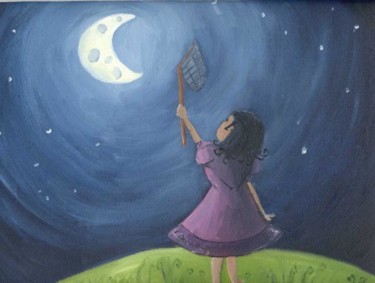 Peinture intitulée "La petite fille qui…" par Kalikea, Œuvre d'art originale