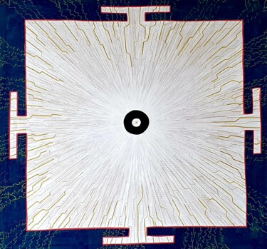 Painting titled "Hypernovae" by Simtoc, Original Artwork, Acrylic Mounted on Wood Panel