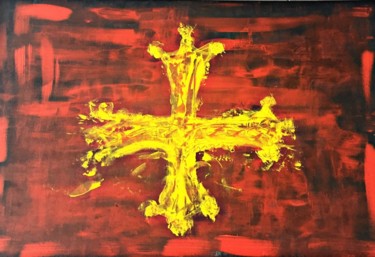 Peinture intitulée "Croix occitanie ver…" par Sin 21, Œuvre d'art originale, Acrylique