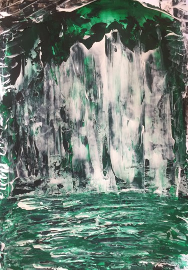 Peinture intitulée "Green water ghost" par Sin 21, Œuvre d'art originale, Acrylique