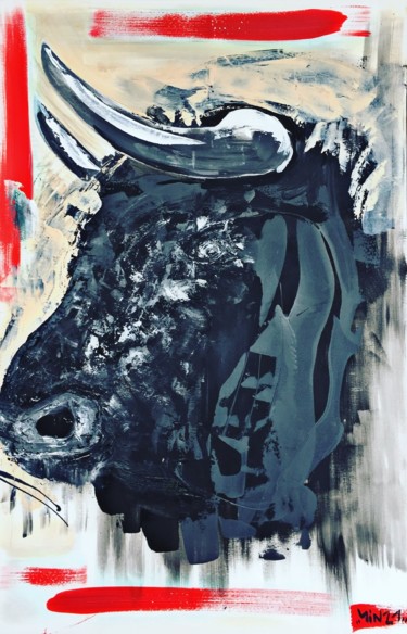 Peinture intitulée "Real taureau abstra…" par Sin 21, Œuvre d'art originale, Acrylique