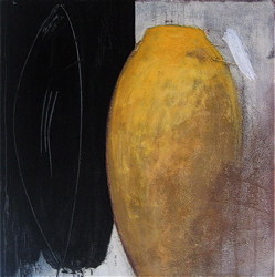 Peinture intitulée "jarre jaune" par Francis Pessin, Œuvre d'art originale, Huile