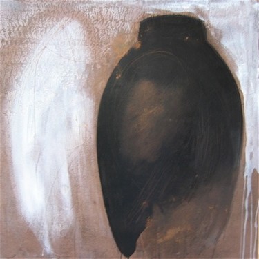 Painting titled "jarre noire" by Francis Pessin, Original Artwork, Oil