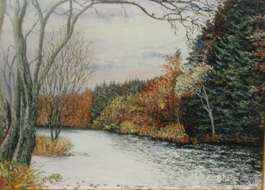 Painting titled "L'Amblève en automne" by Lark Sindia, Original Artwork