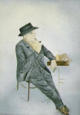 Painting titled "Monsieur Ernest" by Lark Sindia, Original Artwork