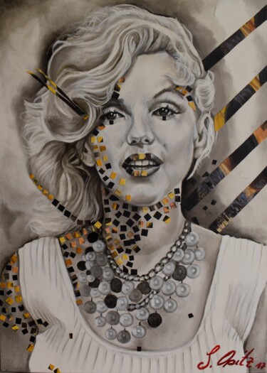 Collages intitolato "Marilyn" da Sindy Hirsch- Opitz, Opera d'arte originale, Collages
