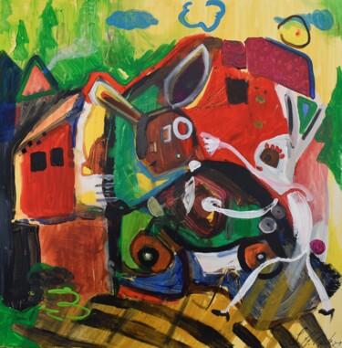 Malerei mit dem Titel "Schnell Weg" von Sindy Hirsch- Opitz, Original-Kunstwerk, Acryl