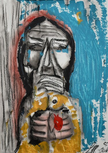 Malerei mit dem Titel "Schmerz" von Sindy Hirsch- Opitz, Original-Kunstwerk, Acryl