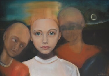 Schilderij getiteld "Zeit" door Sindy Hirsch- Opitz, Origineel Kunstwerk, Olie